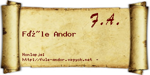 Füle Andor névjegykártya